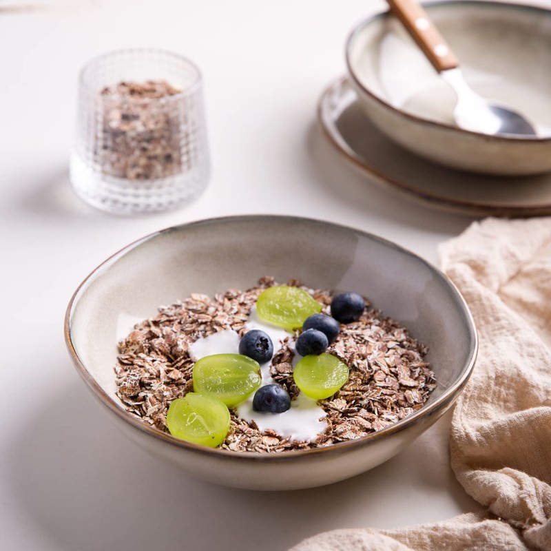 AmorArc Ceramic Cereal Bowls Set of 6, 24 oz Handmade