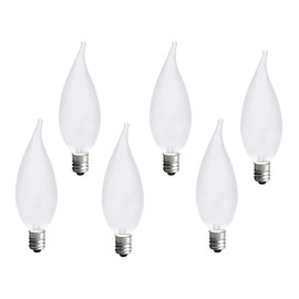 MMBGJKG Frosted Flame Tip Chandelier Light Bulb，e12 Candelabra Bulb 40 watt, 40W E12 Candelabra Base,Candle Light Bulbs for Chandeliers, Ceiling Fan Lights (6PACK)