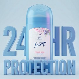 Secret Antitranspirante y desodorante para mujer, protección contra el sudor y el olor las 24 horas, protección equilibrada de PH, suave con la piel, 