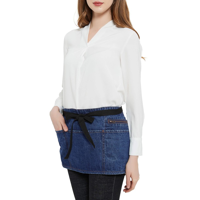 Aiden Brothers 100% Cotton Denim Waist Apron with Zipper Pocket