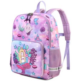 Mochila para niños,VONXURY para niños y niñas con hebilla de pecho (Morada Sirena)