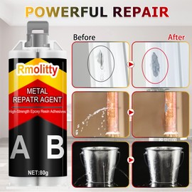 Metal Glue, Glue for Metal High Strength Bonds Metal to Metal (40g*2), Weld Metal Repair Glue, Metal Epoxy for Steel, Metal, Cast Iron