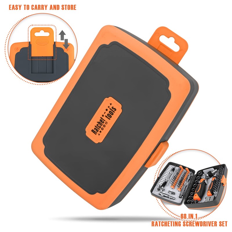 BTEC Ratcheting Screwdriver Set 68 in 1 Socket Set &