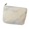 Women Makeup Bag Bowknot Print Large Capacity Zipper Closure Cosmetic