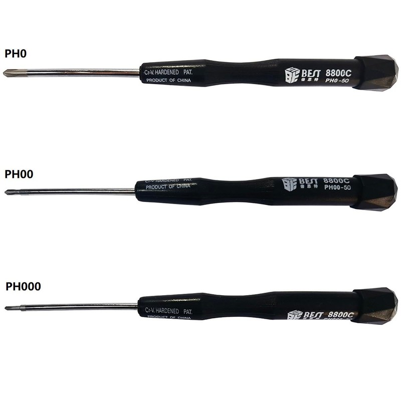 Uacen Set of 3 Phillips PH0 PH00 PH000 Precision Screwdrivers