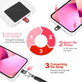 TBOC 2X Cell Phone Lanyard [Violet] - Comfortable Universal Smartphone Lanyard - Easy to Use Neck Phone Holder [Black Patch] - Adjustable Length Phone Strap Crossbody - Fits All Mobile Phones