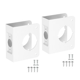 White U 9553 Stainless Steel Lock and Door Reinforcement Plate for 1-3/4 in Thick Doors, Stainless Steel Finish for Reinforcing and Repairing Doors - 2 Pack