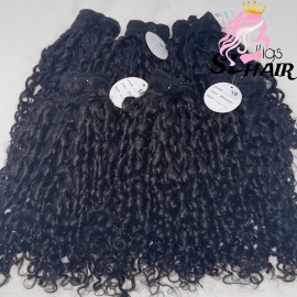 Raw Cambodian Human Hair Natural Wave 100 Unprocessed Raw Cuticle Aligned Hair Curly Bundlescolor: 1pc pixie Curly, Stretched Length: 12 inches