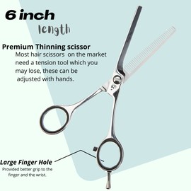 Wishbeauty Professional Hairdressing Scissors | Extra Sharp Stainless Steel Hair Scissors 6 inch | Thinning Scissors for Women, Men and Children | Scissors for Hair Cutting