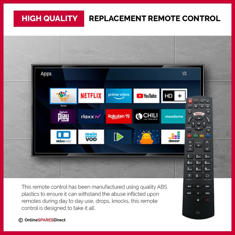 Replacement Panasonic Remote Control For TX-49DS500B DS500B Full HD Smart