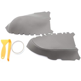 SecosAutoparts Front Door Panel Armrest Cover Leather Gray Compatible with Honda Pilot 2009 2010 2011 2012 2013 2014 2015 Leather Armrest Replacement Gray