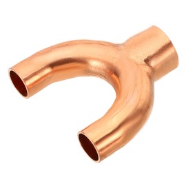 PATIKIL 3/4"×1/2"×1/2" ID Copper Fitting, 3 Way Y Type 99.9% Pure Copper Pipe Fitting Welding Connection for HVAC Air Conditioning Plumbing Refrigeration