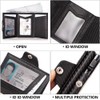 Slim Wallet for Men, Genuine Leather Carbon Fiber Trifold RFID