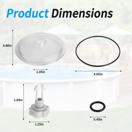 SF15110 Pool Leaf Trap Cover Lid with O-Ring & Valve, for Intex 12 Inch Sand Filter Pumps, Sand Filter Pump Replacement Parts Compatible with Intex 28948EH ECO15110-2 Models