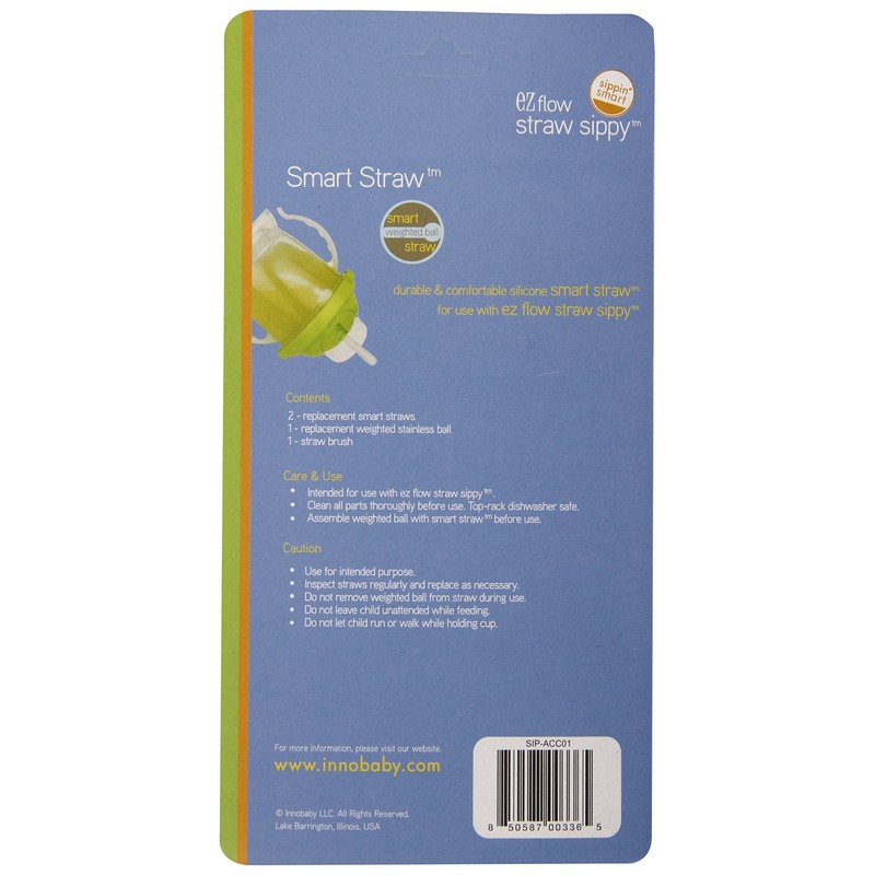 Innobaby Sippin Smart EZ Flow Replacement Straws, 2 Count