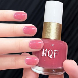 Clear Pink Nail Polish - 12ml Pink Nail Polish - High Glossy Jelly Nail Polish - Mauve Pink Regular Nail Polish - Dark Pink Quick Dry Nail Polish for Nail Art Manicure DIY at Home