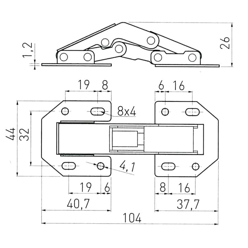 SO-TECH® screw-on hinge