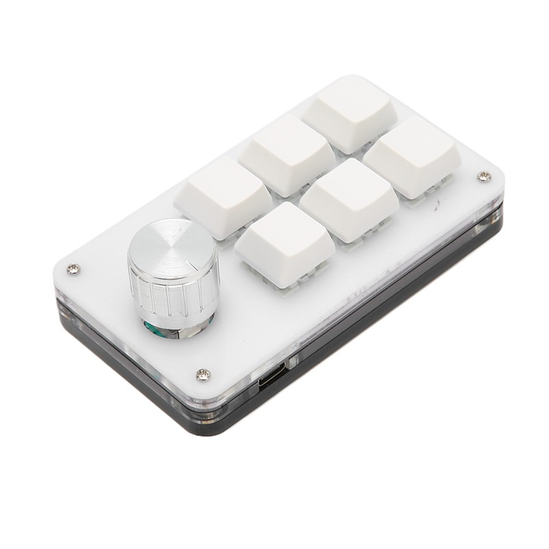 6 Key One Handed Mechanical Keyboard with Knob Wired Plug