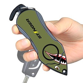Stinger Personal Alarm Keychain Emergency Tool, Safety Panic Alarm Siren, Seat Belt Cutter, Glass Breaker, Security Device for Women Men Kid, Design in USA (Shark)
