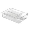 mDesign Plastic Stackable Kitchen Storage Drawer Organizer Bin with 2-Tier