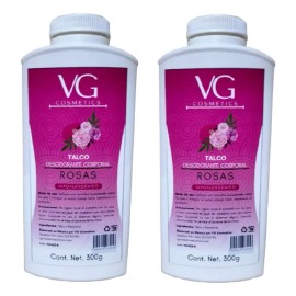VG cosmetics Talco Corporal Aroma Rosas Alta Calidad 2 Pz.
