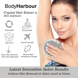 2-in-1 Crystal Hair and Callus Remover for Men and Women, Reusable Magic Crystal Hair Eraser for Painless Exfoliation, Perfect for Hair Removal on Back, Arms, and Legs (Black)