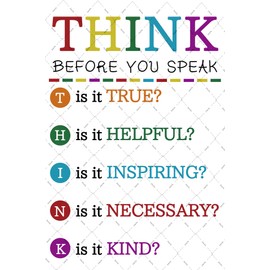 Jenifu Mental Health Wall Decor Think Before You Speak Metal Tin Signs Classroom Tin Signs Positive Quotes Inspirational Tin Signs Educational Mental Signstherapy Artwork Motivational Quote 8x12 Inch