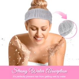 AOZUO Pack of 2 Hair Bands Cosmetics, Cosmetic Headband for Make Up and Washing, Elastic Spa Headbands, Hair Bands, Absorbent Make-Up Headband for Girls Women Shower Skin Care Make Up Sports