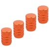 TOMALL Orange Round Style Aluminum Tire Valve Stem Caps for