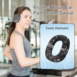 Silicone Ear Covers Compatible with Airpods Max Headphones Ear Pads Cushions Silicone Ear Cups Cover Protector Sweatproof & Washable Protective Silicone Case Shell, Black