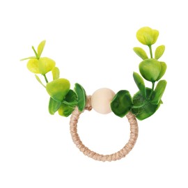 WANGCL Handmade Eucalyptus Leaves Napkin Rings Rustic Dining Tables Decoration for Holiday Family Wedding Banquet Christmas Dinner (Set of 6)