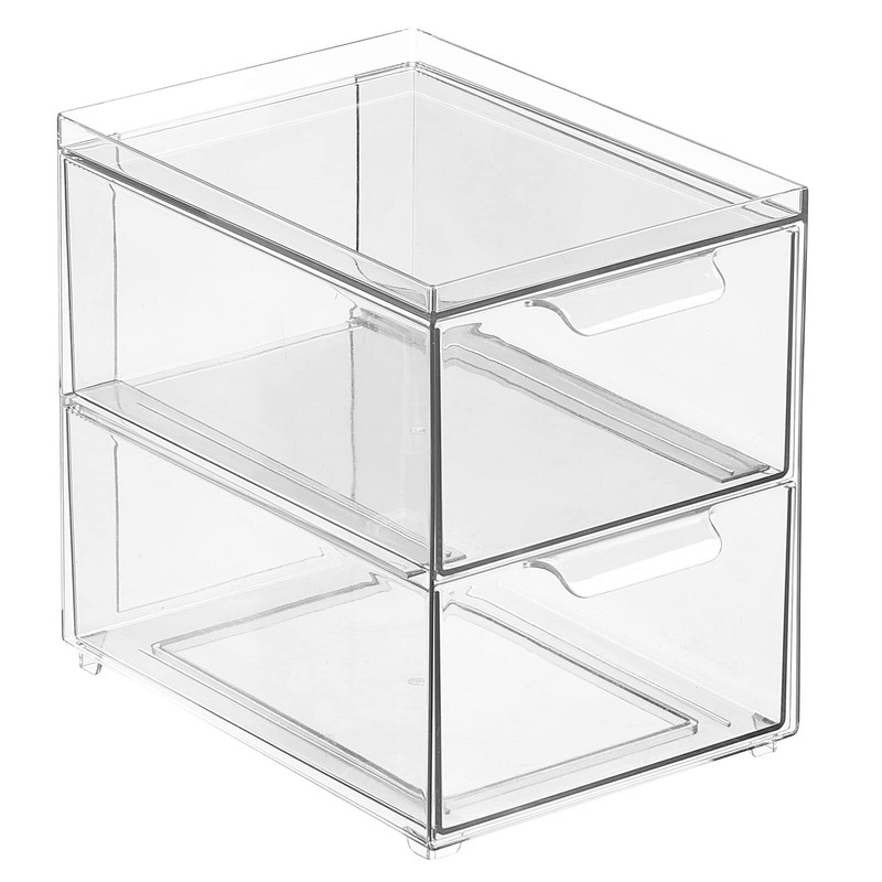 mDesign Storage Box with Drawer - Sturdy Plastic Drawer Box