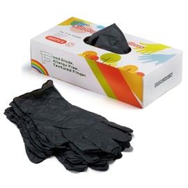 Kids Nitrile Gloves, Disposable Nitrile Gloves for kid, Children Latex Free Glove, kid Size Gove for Crafting, Painting, Cleaning - Black
