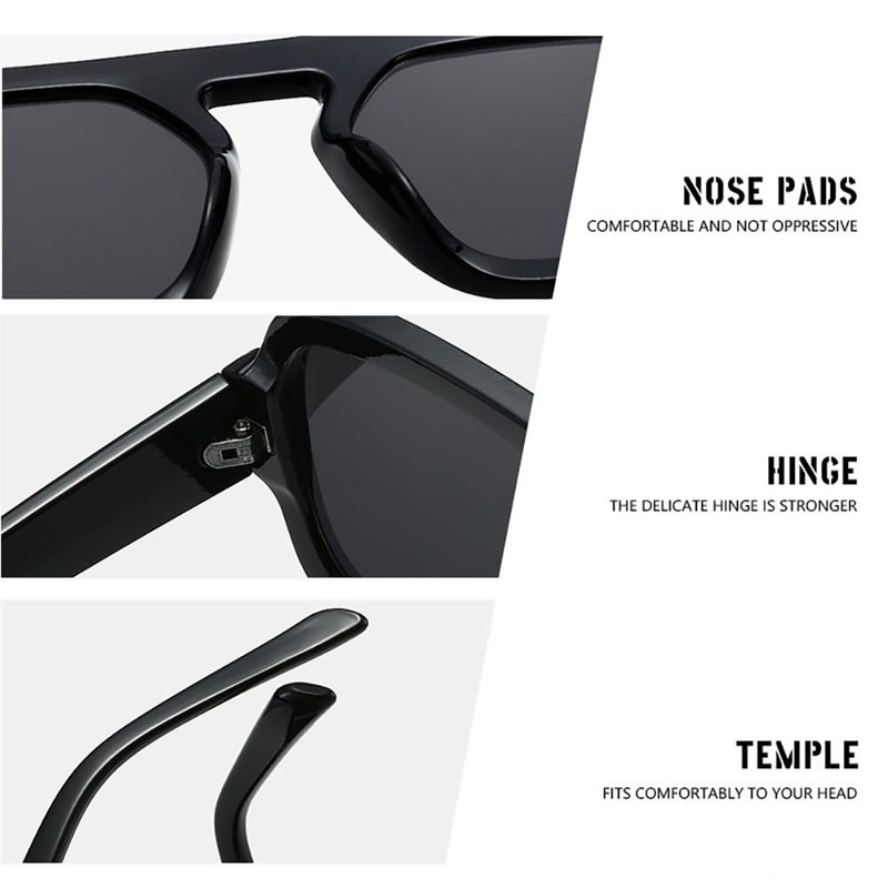 GOBIGER Retro Aviator Sunglasses for Women Men Square Trendy Vintage