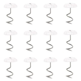 Mini Skater 50 Pcs Furniture Clear Heads Twist Pins Upholstery Spiral Nail Studs Furniture Sofa Tack Pins Hardware Fixed Fastener for Upholstery Blankets Sofa Sets