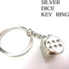 Silver Yard YZ106 Dice, Real Keychain, Gambling, Casino, Money Luck,