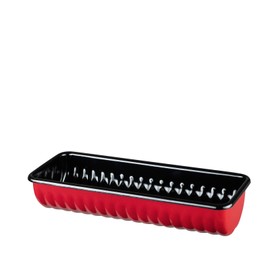 Riess, Classic 0637-020 Venison Tin, Red, 30 x 10 cm, Height 6.7 cm, Capacity 1.1 Litres, Enamel, Red/Black