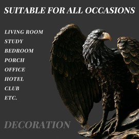 fazhongfa Eagle Statue Sculpture Decoration Bronzed Resin Collectible Decorative for Office Home Room Living Desktop Display Decor as Meaningful Gift to Men Colleague Father Boss