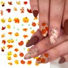 8 Sheets Autumn Maple Leaves Nail Stickers Glitter Pumpkin Nail