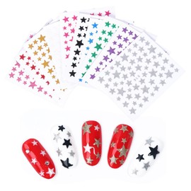 Ipetboom Nail Art Sticker Set 10 Pack Glitter Star Nail Stickers Easy Application