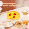 Baby Feeding Set Cute Bear Shape Soft Safe Silicone Toddler
