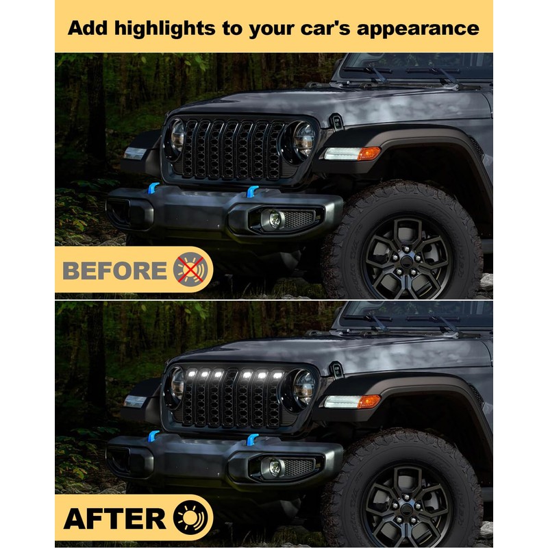 OKLSG LED Grill Lights for Jeep Wrangler JL JLU 2024