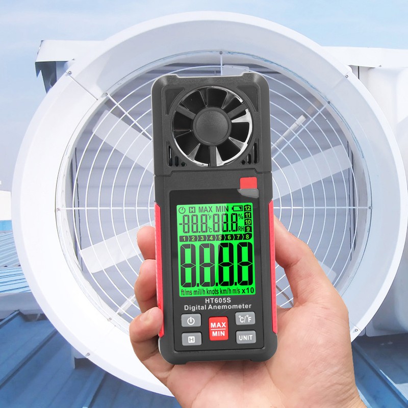 Digital Anemometer High Accuracy 2.26 Inch LCD Screen Thermal Handheld