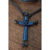 Show Me Country New Black Horseshoe Nails W/Navy Cross Necklace