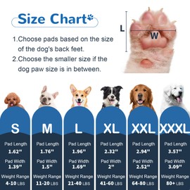 Roilpet Dog Paw Pads for Traction, Anti-Slip Toe Grips for Dogs from Slipping On Hardwood Floors, Stronger Self-Adhesive Paw Pad Protector for Senior Dogs (12 Sets - 48 Pads) XXL