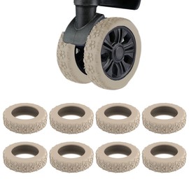 CJKDXDH Silicone Luggage Wheel Covers, 8 Pcs Anti Noise Wear-Resistant Protective Spinner Wheel Covers, Carry On Suitcase Wheel Protectors (Caramel)