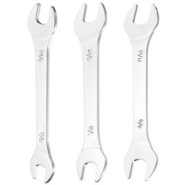sourcing map 3pcs Thin Open End spanners SAE, 3/8x7/16, 1/2x9/16, 5/8x11/16 Inches, Slim Wrench Tool for Tight Spaces Repair