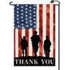 Memorial Day Patriotic Thank You Soldier Garden Flag 12x18 Inch