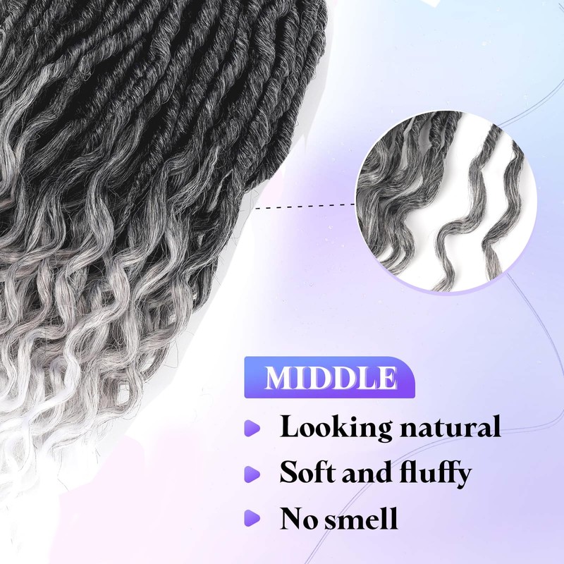Deep Goddess Pre Looped Locs Crochet Hair(18 Inch 8 Pcs