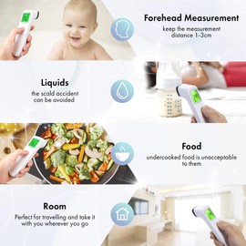 Digital Forehead Thermometer Non-Touch for Children, Baby, Parents Infrared Sensors for Fast Clinically Accurate Readings Less Than 1s, Detects Fever and High Temperature ARTG ID: 388490
